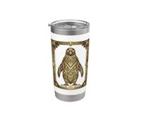 Art Deco Penguin Geometric Stylized Design Vaso térmico de acero inoxidable de doble pared