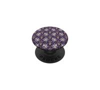 Art Deco Purple Celestial Lotus Floral Whimsigoth Pattern PopSockets PopGrip Adhesivo