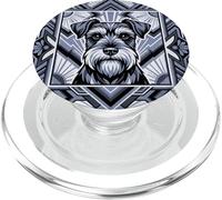 Art Deco Schnauzer Perro Retro Geométrico PopSockets PopGrip para MagSafe