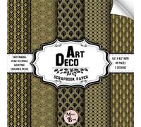 Art Deco Scrapbook Paper: Double-Sided Sheets | for Decoupage, Origami, Collage, and Various DIY Craft Projects | 8.5" x 8.5" (21.59 x 21.59 cm)