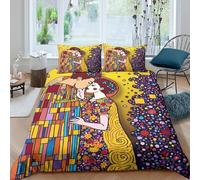 Art Deco Style illust Funda Edredon Microfibra Suave Juego de 3 Piezas Estampado 3D Arte Deco Estilo ilustración Funda de Edredón con Funda de Almohada Lavables Suave for Adolescentes （140x200cm）