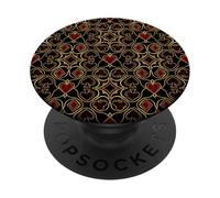 Art Deco Tarjeta Traje Iconos Luxe Amarillo Linework Repetir PopSockets PopGrip Adhesivo