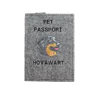 Art-Dog Funda para Pasaporte para Perros - Funda de Fieltro Hecha a Mano con Patrón Bordado - Funda para Pasaporte de Viaje para Mascotas para Perros - 17x12,5cm - Hovawart