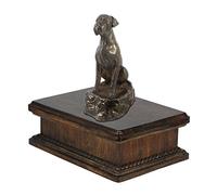 Art-Dog Urna Conmemorativa con Estatua de Mamá Sentada Personalizada - Bronce Fundido en frío Hecha a Mano sobre Base de Abedul - 24,5x29x21cm - 5l - Boxeador III
