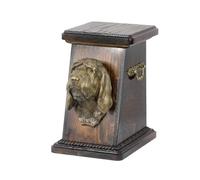 Art-Dog Urna Conmemorativa para Perros Personalizada - Cabeza de Perro de Bronce Fundido en Frío sobre Base de Abedul - 19cmx32cmx30cm - Gran Basset, Grifo vendeano