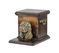 Art-Dog Urna Conmemorativa para Perros Personalizada Hecha a Mano - Cabeza de Perro de Bronce Fundido en Frío sobre Base de Abedul - 19cmx31cmx22cm - Cocker Americano