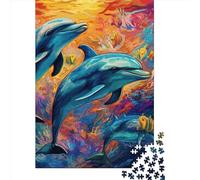 Art Dolphin Rompecabezas Imposible,desafío for Adults Entretenimiento Creativo 1000 Piezas Obra De Arte De Juego De para Adultos Y Niños 1000pcs (75x50cm)