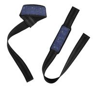 Art Dots and Lines - Correas de elevación azules de 26 pulgadas, antideslizantes, resistentes, para levantamiento de pesas, culturismo, entrenamiento de fuerza