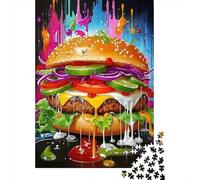 Art du Burger coloré Puzzle De 1000 Trozos Papel Grueso Apasionados De Los Compatible con Tabla Horas De Entretenimiento Garantizadas 70x50cm/1000pcs