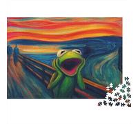 Art du CRI de Kermit Style expressionniste vibrant1000 Pièces, Puzzle Impossible Pour Adultes, Cadeaux, Pour Enfants38x26cm/1000pcs