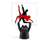 Art Duet Dance Social Dancing Memo Holder Cartoon Black Cat Stand Decoración