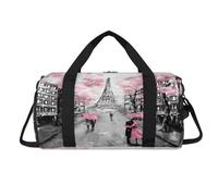 Art Eiffel Tower - Bolsa deportiva con compartimento para zapatos, diseño de Torre Eiffel, bolsa de fin de semana, bolsa de viaje para gimnasio, organizador de equipaje para mujeres, hombres, niños y