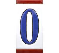 ART ESCUDELLERS Numeros y Letras en azulejo de Ceramica, Pintados a Mano en técnica Cuerda Seca para Nombres, direcciones y señaléctica. Diseño USA Mediano 10,9 cm x 5,4 cm. (Letra O)