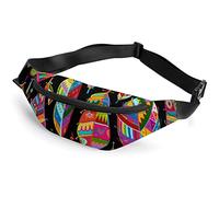 Art Feathers Pattern Animal Skull and Flowers Fanny Pack, Adult Kids Sport Riñonera para Hombres Mujeres