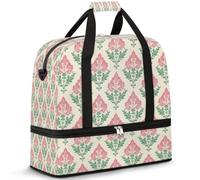 Art Flowers - Bolsa de viaje étnica para mujeres y hombres, bolsa de fin de semana, plegable, separada, 47 L, bolsa de mano para deportes, gimnasio, yoga, color, 47 L, Organizador de bolsas