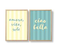 art for prints 2 láminas decorativas para la cocina | posters para la cocina amore vita sole (A4 21 x 29.7 cm)
