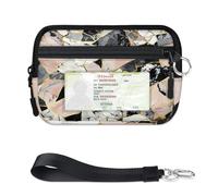 Art Fractal Marble Mini Zip Tarjetero para mujeres y hombres con ventana de identificación, portátil, ligero, monederos pequeños con cremallera, organizador de tarjetas de monedas