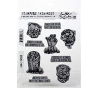 Art Gone Wild Zombies, gris, rojo, grande