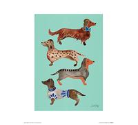 Art Group Impresión artística con diseño de Perro Salchicha, 30 x 40 cm, Papel, Multicolor, 30 x 40 x 1.3 cm