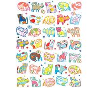 Art Group Impresión sobre Lienzo de la convención del Gato (60 x 80 cm), Lona de Mezcla de algodón, Multicolor, 60 x 80 x 3.2 cm