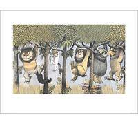 Art Group - Lámina Decorativa, diseño con Texto en inglés Let The Wild Rumpus Start II Maurice Sendak, Papel, Multicolor, 60 x 80 x 1.3 cm