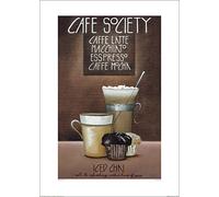 Art Group The Cafe Society Mandy Pritty Art Print - Impresión artística, Papel, Multicolor, 50 x 70 x 1,3 cm