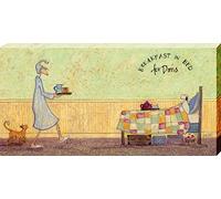 Art Group The Sam Toft Breakfast In Bed For Doris - Lienzo impreso, algodón, multicolor, 1,8 x 50 x 100 cm