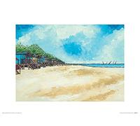 Art Group The Stuart Roy (Summer Beach Huts III) - Impresión artística 30 x 40 cm, Papel, Multicolor, 30 x 40 x 1,3 cm