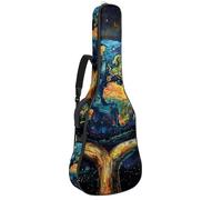 Art Holding Earth in Hands - Bolsa para guitarra acústica de 41 y 42 pulgadas con correa ajustable para el hombro, bolsa para guitarra con colgador trasero, adecuada para guitarras eléctricas, bajos,
