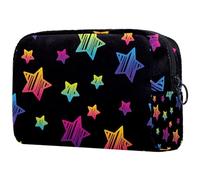 Art Ink Rain Deer Green Leaves - Bolsa de maquillaje pequeña con cremallera para viajes, bolsa de aseo portátil, organizador de maquillaje para mujeres y niñas, Multicolor 10,