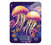 Art Jellyfish - Báscula de alimentos portátil fácil de limpiar, color morado, 11 libras/1 onzas, 5 kg/5 g, báscula digital de peso en gramos y onzas con 4 unidades para hacer jabón keto y preparación