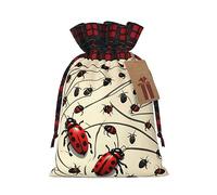 Art Ladybug Patchwork - Bolsas de regalo de arpillera con cordón, bolsas de regalo de tela premium, ideales para cualquier ocasión
