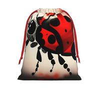Art Ladybug Tracks - Bolsas de regalo de varios tamaños, bolsas de regalo con cordón para mujeres, Navidad, cumpleaños, reutilizables