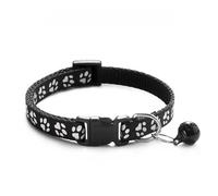 art lalic 1/5 piezas de collar ajustable para mascotas con campana, bonito collar de cuello suave para cachorros, perros pequeños, gatitos, gatos, uso diario (negro, 5)