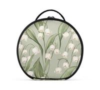 art Lily of the Valley - Bolsa de viaje neutra con compartimentos y asa, elegante neceser para mujer con separadores ajustables, 28,9 cm