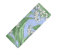 Art Lily Of The Valley - Esterilla de yoga con estampado neutro de goma natural antideslizante, grosor de 1 mm con bolsa para ejercicio de 71 x 26 pulgadas para exteriores