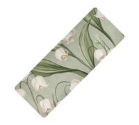 Art Lily Of The Valley - Esterilla de yoga estampada neutra con correa de goma natural antideslizante, grosor de 1 mm con funda para bolsa de yoga, tapete para ejercicio de 71 x 26 pulgadas para yoga