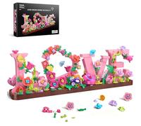 Art Love & Flores Bloques de Construcción para Adultos, 791 PCS Letras de Ladrillo Flower Kit para Niños, Niñas, Mujeres, Cumpleaños, Día de la Madre, San Valentín Declaración de Amor para Ella