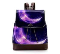 Art Magic Circle with Stars Zodiac Constelations Moon Phases PU Leather Backpack Purse for Women Fashion Ladies Travel Shoulder Bag, Multicolor 03, 27x12.3x32cm