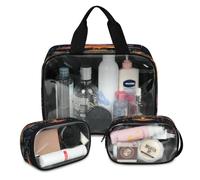 Art Magic Forest - Bolsa de maquillaje de viaje para mujeres y hombres, bolsas de cosméticos translúcidas, 3 piezas, bolsa grande para ducha, organizador de artículos de tocador, color, L, Neceser de