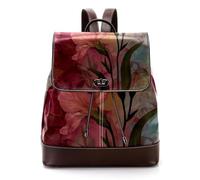 Art Magic Space Moon Stars Herbs and Butterflies - Mini mochila de piel sintética para mujer, mochila escolar, Multicolor 03, 27x12.3x32cm