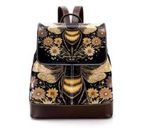 Art Magic Space Moon Stars Herbs and Butterflies - Mini mochila de piel sintética para mujer, mochila escolar, Multicolor 04, 27x12.3x32cm