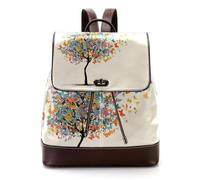 Art Magic Space Moon Stars Herbs and Butterflies - Mini mochila de piel sintética para mujer, mochila escolar, Multicolor 08, 27x12.3x32cm