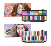 Art Makeup Palette - Body Paint Kit for Adults | Water Based Formula with 12 Colors, Washable Face Painting Set, Compact Costume Accessory, Creative Skin Tone