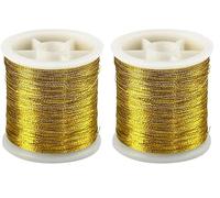 Art-Manufacture-Design - Hilo de costura (100 m), color dorado (Paquete de 2)