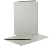 Art-Manufacture-Design - Tarjeta y sobre (12,5 x 12,5 cm, 10 unidades), color plateado