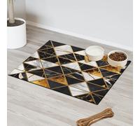 Art Marble - Tapete triangular para alimentación de mascotas, para gatos, perros, cuenco de agua, tapete de alimentación de mascotas, tapete absorbente y antideslizante que contiene derrames, protege