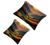 Art Mountain Deer-1387 - Bolsa de maquillaje impermeable, 2 unidades, bolsa portátil para regalos de mujer, Multicolor 09, A：7.1x5.8in/18x14.8cm，B:4.7x4.5in/12x11.5cm