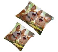 Art Mountain Deer-1420 - Bolsa de maquillaje impermeable, 2 unidades, bolsa portátil para regalos de mujer, Multicolor 08, A：7.1x5.8in/18x14.8cm，B:4.7x4.5in/12x11.5cm