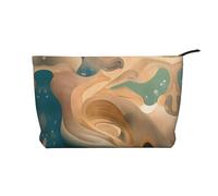 Art Mystery - Bolsa de maquillaje de pana con cremallera, organizador ideal para viajes de corta distancia, Black, Talla única